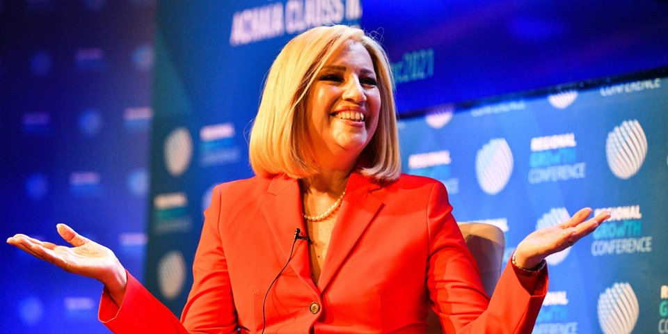 Η Φώφη Γεννηματά στο συνέδριο .REGIONAL GROWTH CONFERENCE 2021 στην Πάτρα / Φωτογραφία: Eurokinissi/Χρήστος Μπόνης