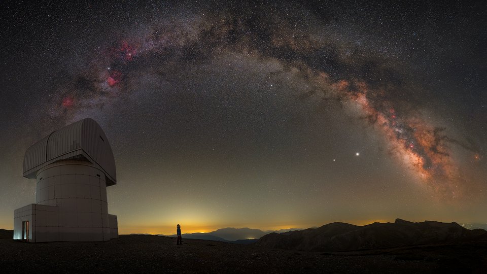 Starry night at Helmos Observatory