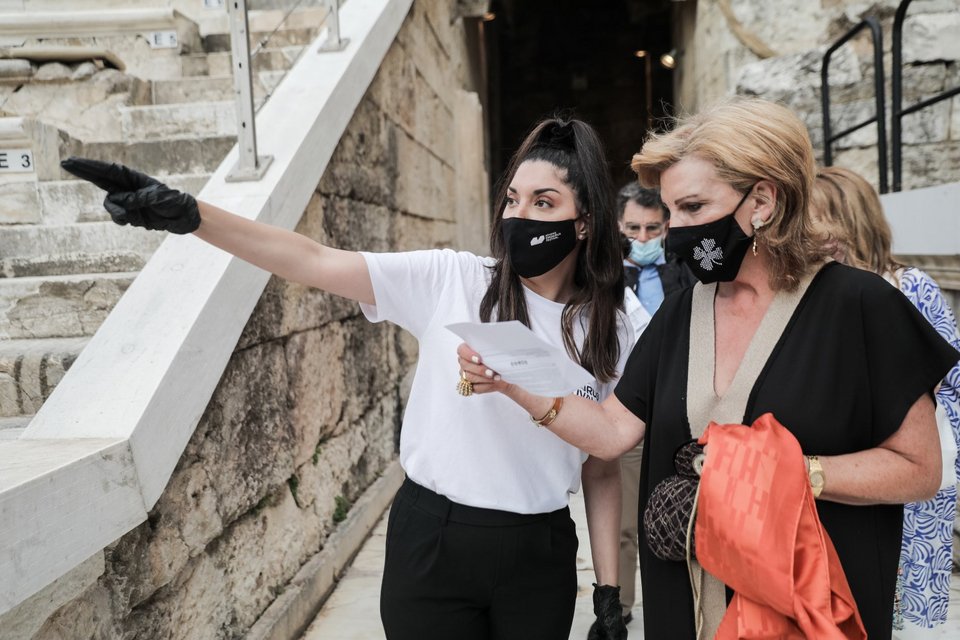 Με μέτρα και όλα τα προβλεπόμενα υγειονομικά πρωτόκολλα η είσοδος στο Ηρώδειο / Φωτογραφία: EUROKINISSI / ΓΙΑΝΝΗΣ ΠΑΝΑΓΟΠΟΥΛΟΣ