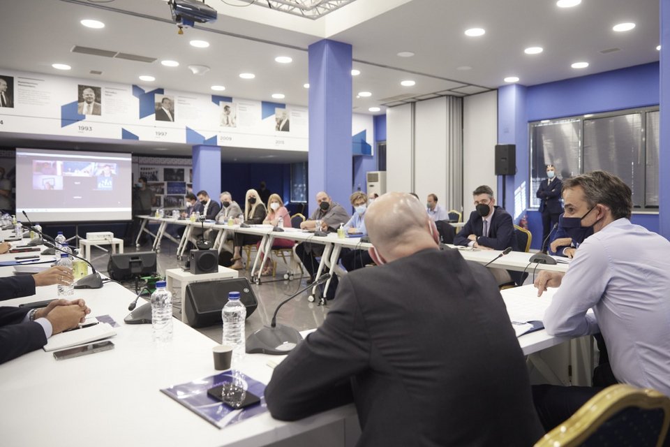 Ο Κυριάκος Μητσοτάκης στο διαγραμματειακό συντονιστικό όργανο της ΝΔ / Φωτογραφία: ΓτΠ/ΠΑΠΑΜΗΤΣΟΣ ΔΗΜΗΤΡΗΣ