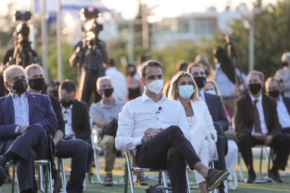 Ο Κυριάκος Μητσοτάκης στην εκδήλωση στη Γλυφάδα / Φωτογραφία: ΓτΠ/Δημήτρης Παπαμήτσος