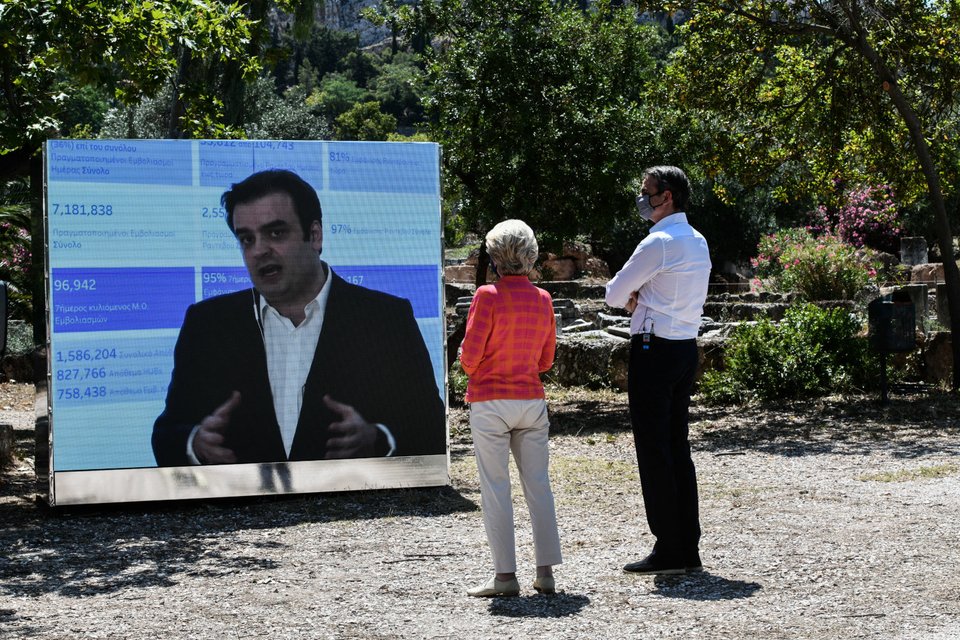 σχέδιο ανάκαμψης υπουργοί Μητσοτάκης και Φον ντερ Λάιεν