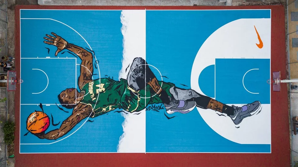 To γκράφιτι με τον Αντετοκούνμπο 