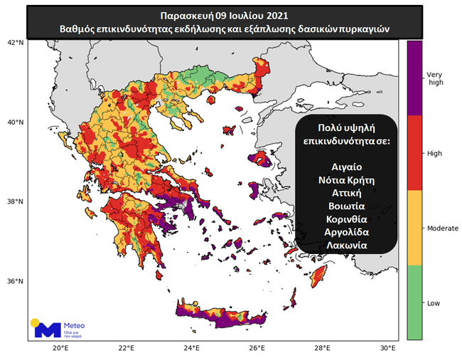 Βαθμός επικινδυνότητας εκδήλωσης και εξάπλωσης δασικών πυρκαγιών σύμφωνα με τον Καναδικό πυρο-μετεωρολογικό δείκτη