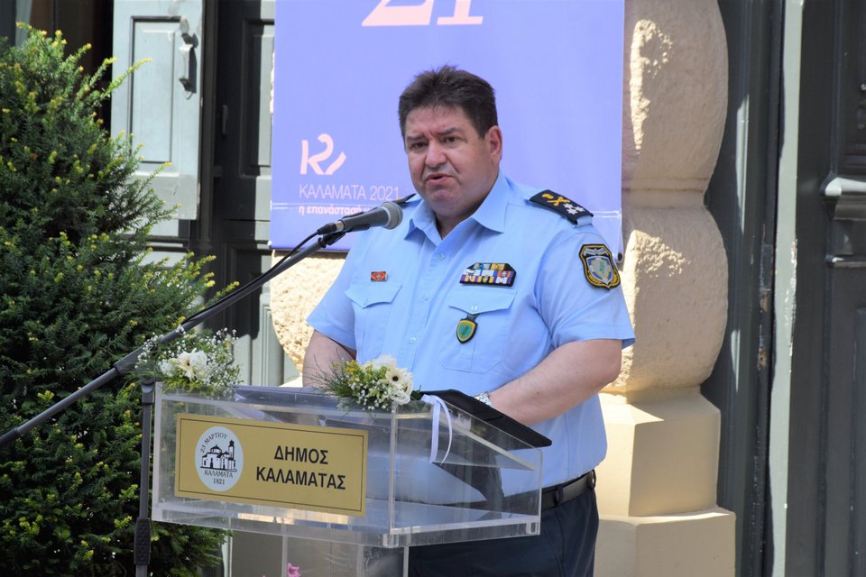 Ο αρχηγός της ΕΛ.ΑΣ., Μιχάλης Καραμαλάκης, κατά τη διάρκεια των δηλώσεών του / Φωτογραφεία: Υπουργείο Προστασίας του Πολίτη