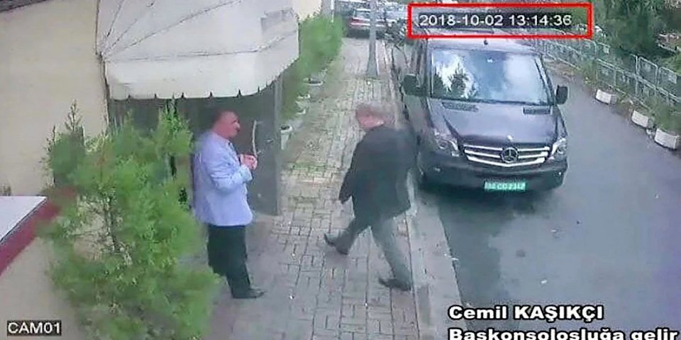 H άφιξη του Τζαμάλ Κασόγκι στο προξενείο της Σ. Αραβίας στην Κωνσταντινούπολη στις 13:14 μμ στις 2 Οκτωβρίου 2018