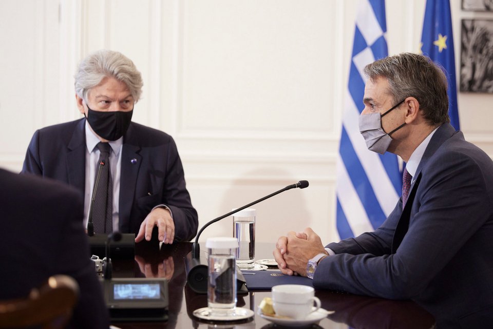 Κυριάκος Μητσοτάκης και Τιερί Μπρετόν