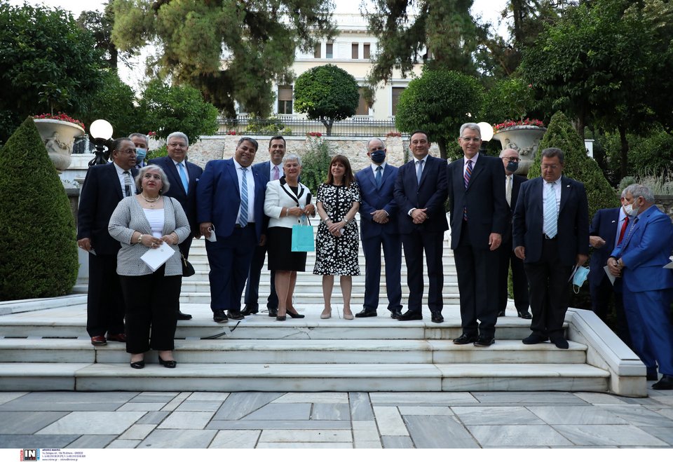 Κατερίνα Σακελλαροπούλου: Παρέθεσε δεξίωση για τα μέλη της AHEPA και της Παγκόσμιας Διακοινοβουλευτικής Ένωσης Ελληνισμού / Φωτογραφία: INTIME NEWS