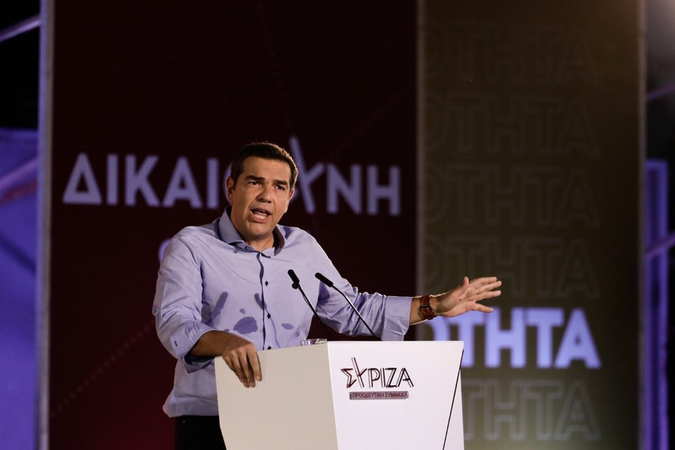 Ο Αλέξης Τσίπρας κατά τη διάρκεια της ομιλίας του στη Θεσσαλονίκη / Φωτογραφία: Konstantinos Tsakalidis / SOOC