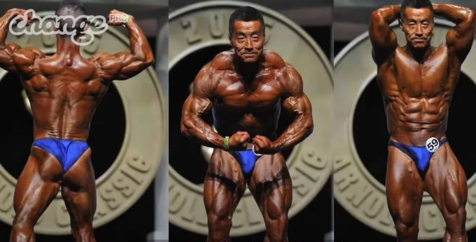 Ο Κινέζος bodybuilder σε αγώνες - Είναι ένας από τους πρώτους που διαγωνίστηκαν στο άθλημα το 1983