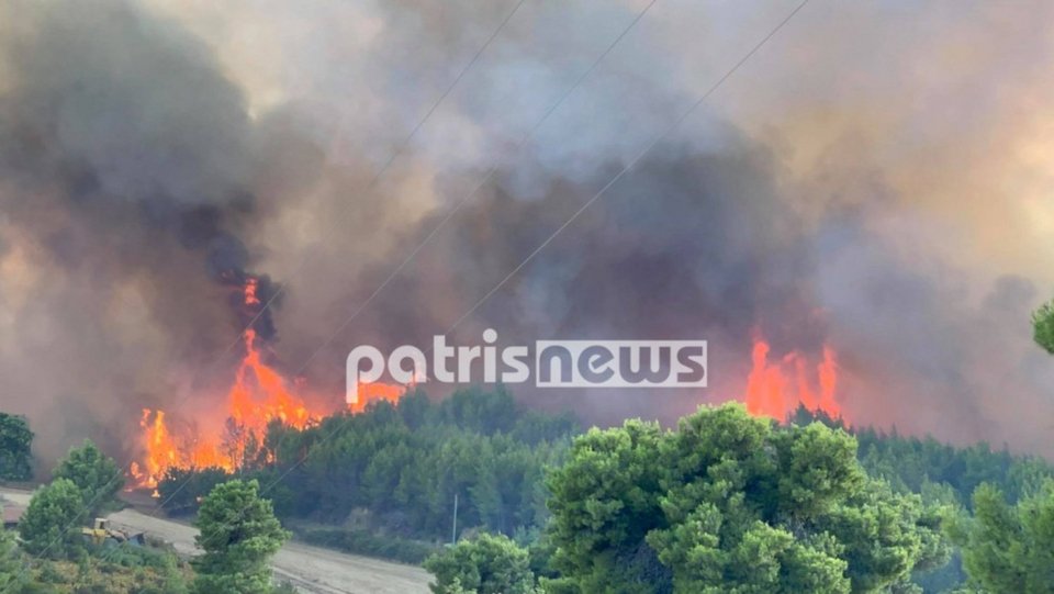 Οι φωτιές καίνε με μεγάλη ένταση / Φωτογραφία: patrisnews.com
