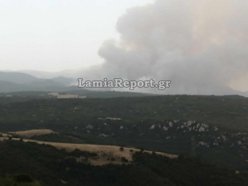 Οι καπνοί έχουν εξαπλωθεί στην περιοχή / Φωτογραφία: lamiareport.gr