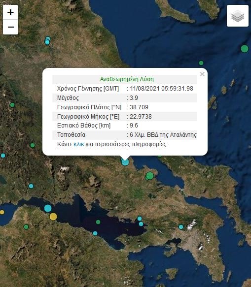 χάρτης σεισμός Αταλάντη