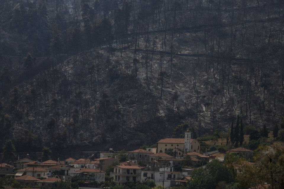 Φωτογραφίες μετά τη φωτιά στην Εύβοια, Ελληνικά