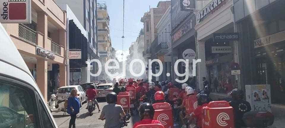 πορεία διανομέων efood Πάτρα 22/9/2021