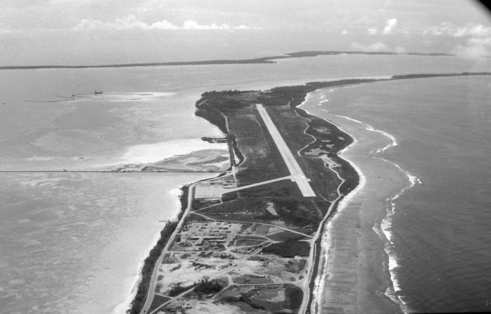 Το αεροδρόμιο του Ντιέγκο Γκαρσία από το κόκπιτ του Πρέστον