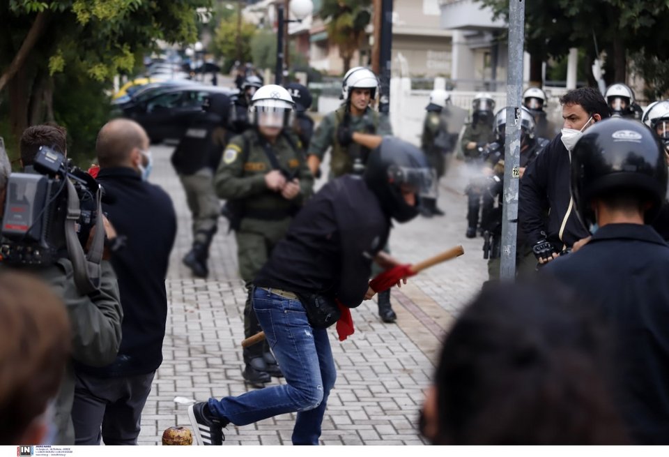 Επεισόδια στο ΕΠΑΛ Σταυρούπολης / Φωτογραφία: Intime news
