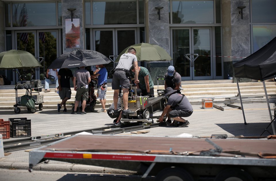 Στιγμιότυπο από τα γυρίσματα της ταινίας του Μπαντέρα στη Θεσσαλονίκη