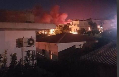 Φωτιά στη Νέα Μάκρη κοντά σε σπίτια / Φωτογραφία: marathonpress