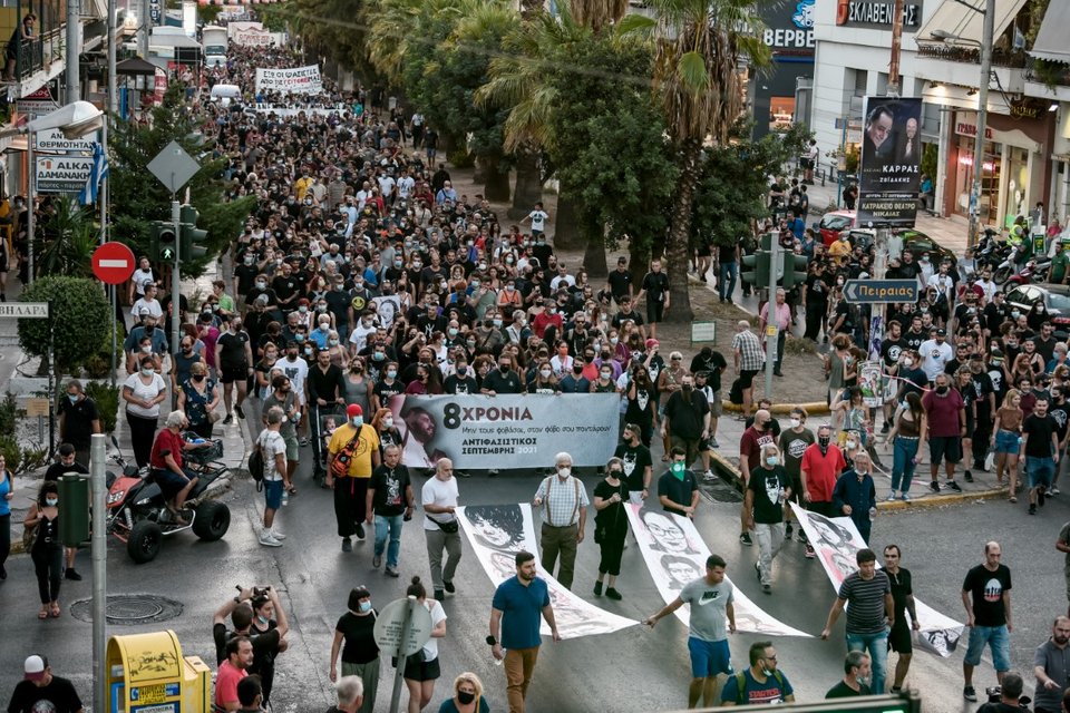 Κόσμος στην πορεία του Παύλου Φύσσα/ Φωτογραφία: Eurokinissi