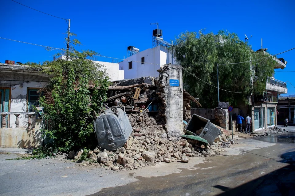  Ζημιές από τον σεισμό στην Κρήτη / Φωτογραφία: Eurokinissi 