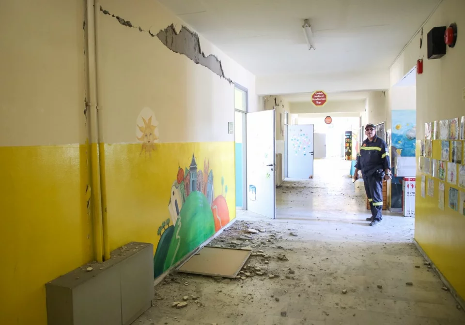 Ζημιές από τον σεισμό στην Κρήτη / Φωτογραφία: Eurokinissi