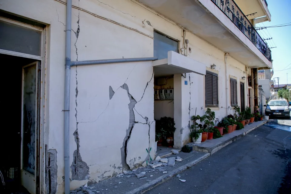 Ζημιές από τον σεισμό στην Κρήτη / Φωτογραφία: Eurokinissi