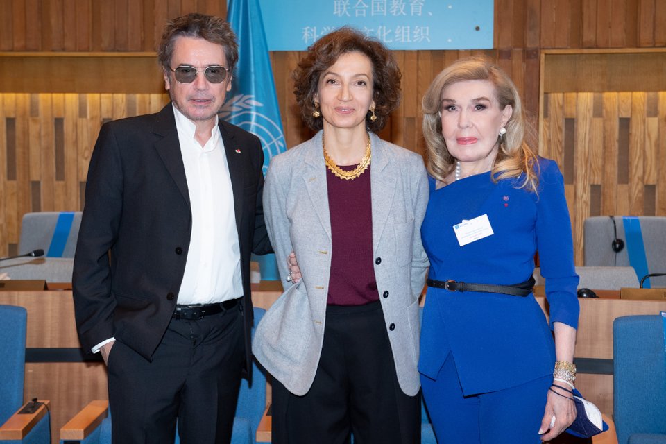 Jean-Michel Jarre, Audrey Azoulay, Μαριάννα Β. Βαρδινογιάννη 