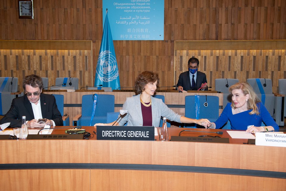 Jean-Michel Jarre, Audrey Azoulay, Μαριάννα Β. Βαρδινογιάννη