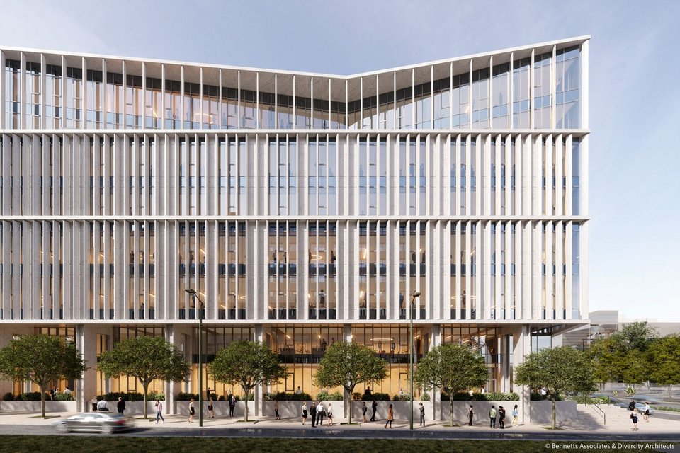 Το συγκρότημα γραφείων Syggrou Office Complex στη Λεωφόρου Συγγρού από την Dimand και τα αρχιτεκτονικά γραφεία Bennetts Associates και Divercity Architects.