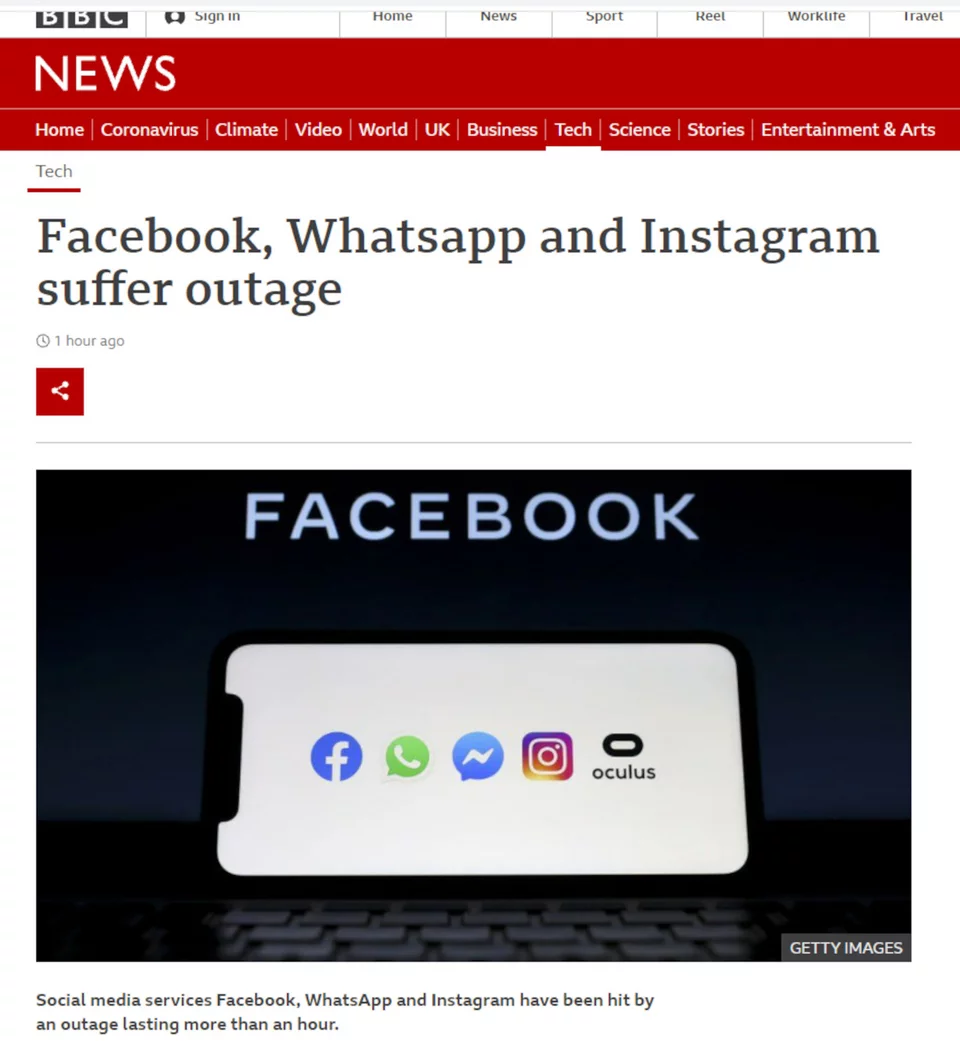 Η ανάρτηση του BBC για το Facebook