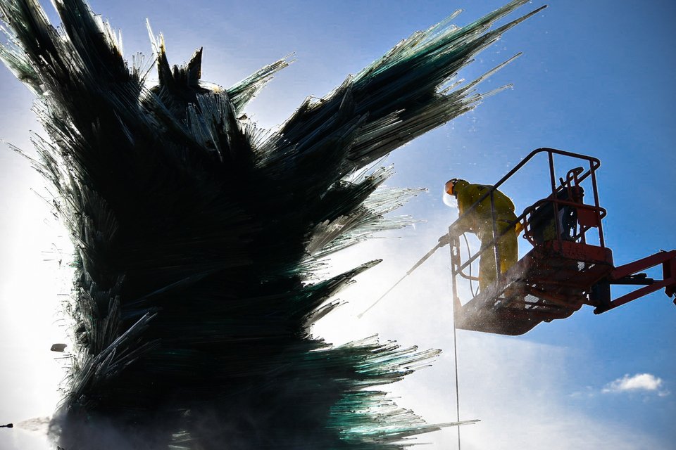 Ο καθαρισμός του «Δρομέα» / Φωτογραφία: ΑΠΕ-ΜΠΕ