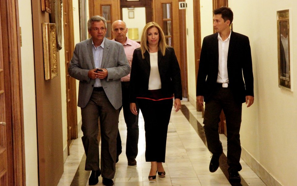 Η Φώφη Γεννηματά με τους Νίκο Βοσδογάνη και Παύλο Χρηστίδη