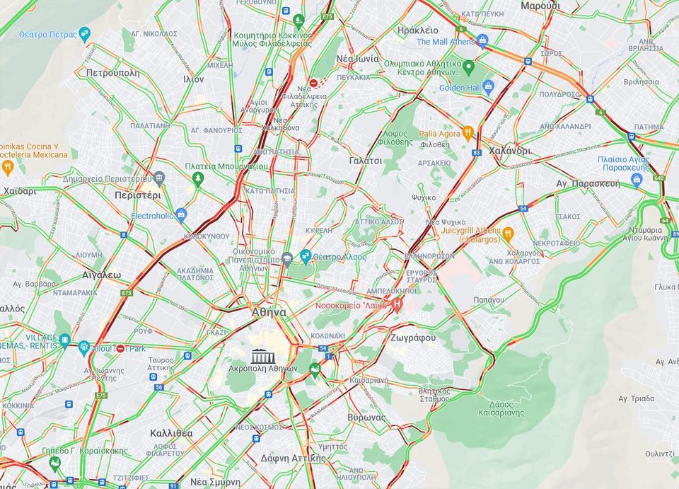 κίνηση στους δρόμους 11/10