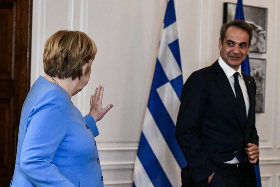 Η Ανγκελα Μέρκελ και ο Κυριάκος Μητσοτάκης / Φωτογραφία: Eurokinissi