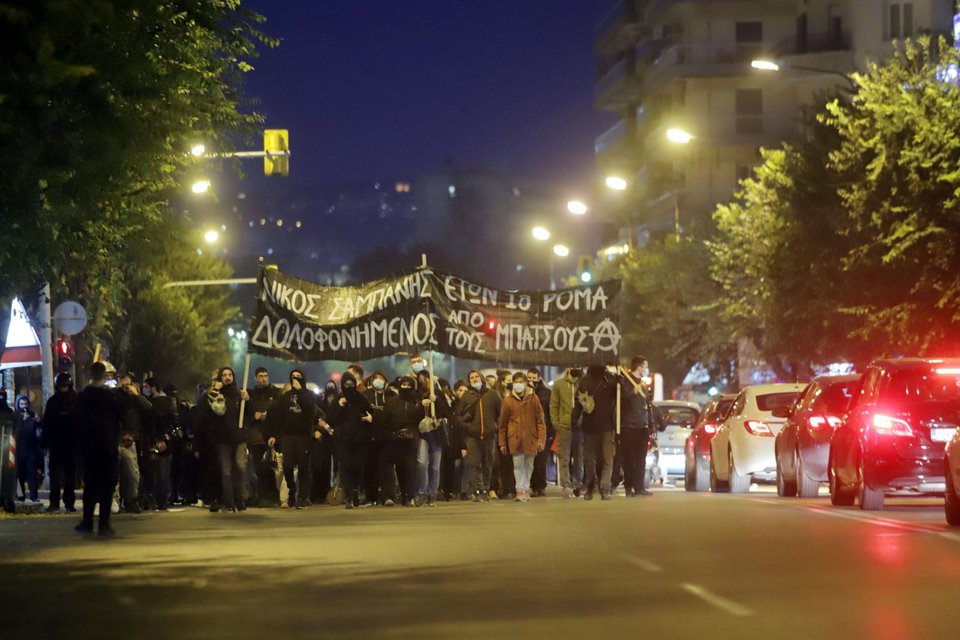 Εικόνα από την πορεία νωρίτερα στην Θεσσαλονίκη