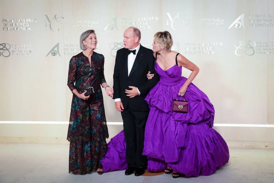 Ο πρίγκιπας Αλβέρτος με την Σάρον Στόουν στο γκαλά του Planetary Health πριν από μία εβδομάδα 