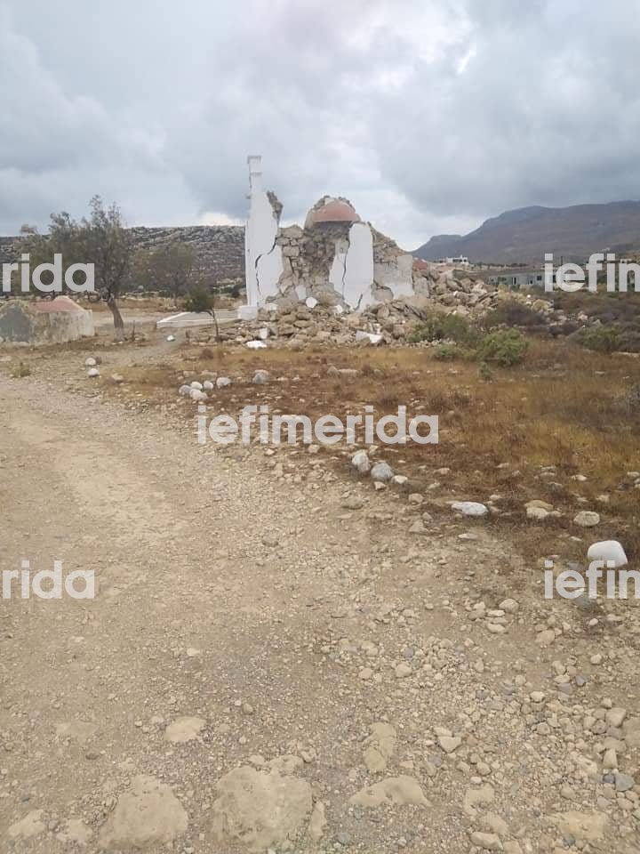 σεισμός στην Κρήτη κατέρρευσε εκκλησία