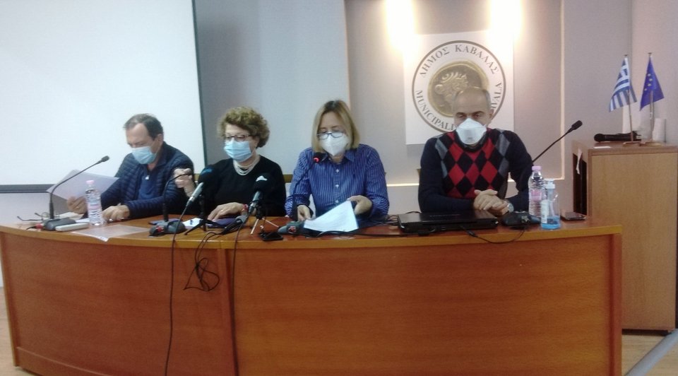 Η συνέντευξη Τύπου για την ανάγκη εμβολιασμού στην Καβάλα / Φωτογραφία: ΑΠΕ-ΜΠΕ