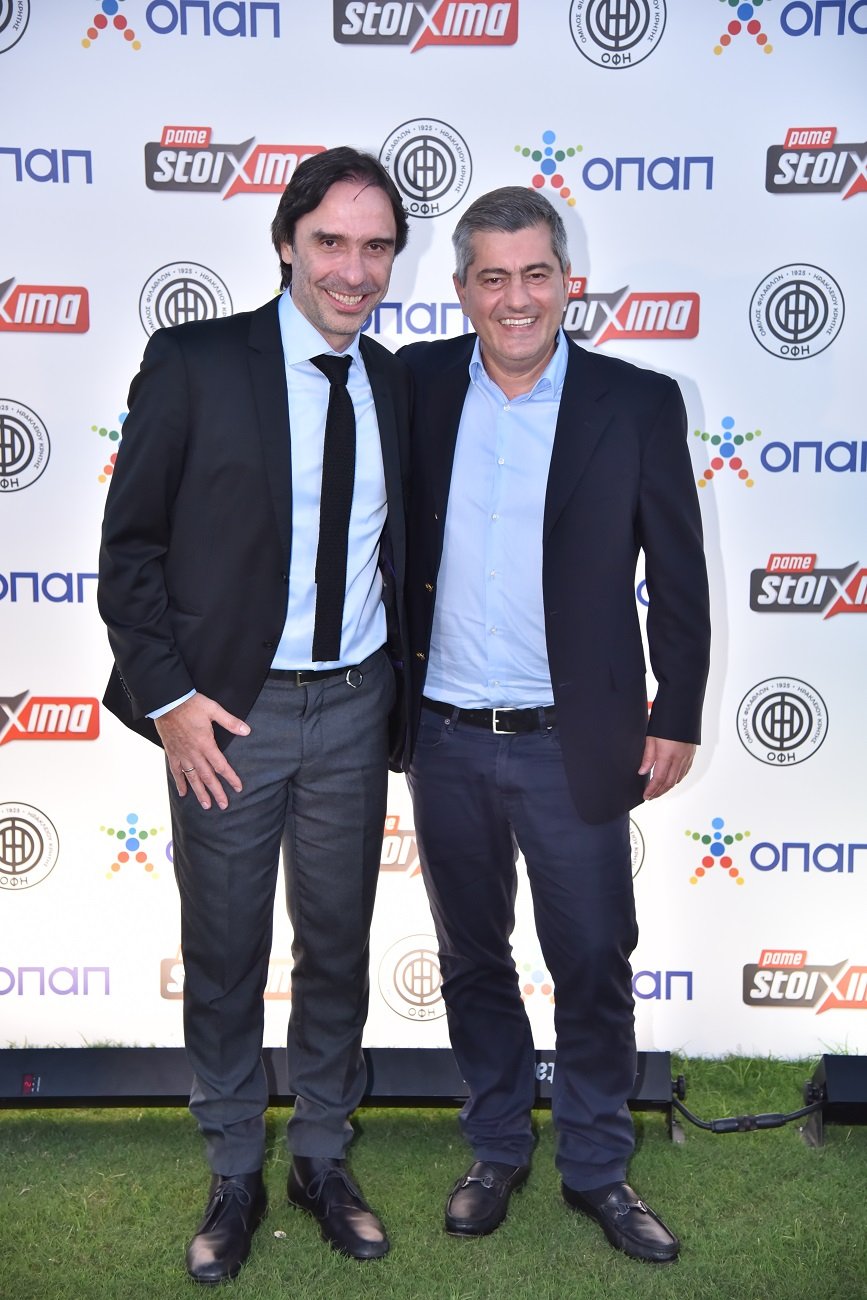 Ηλίας Πουρσανίδης, Γ’ Αντιπρόεδρος ΠΑΕ ΟΦΗ 1925, και Οδυσσέας Χριστοφόρου, Αναπληρωτής Διευθύνων Σύμβουλος ΟΠΑΠ