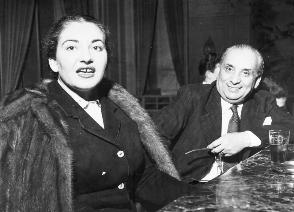 Η Μαρία Κάλλας με τον σύζυγό της Μενεγκίνι, όταν ακόμα είχε πολλά κιλά / Φωτογραφία: AP Image