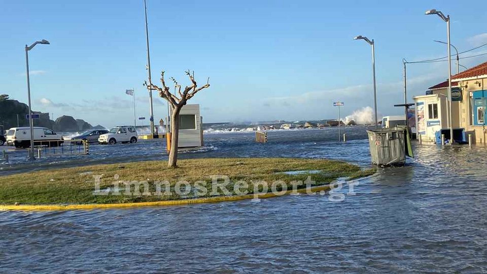Λήμνος, πλημμύρισε το λιμάνι
