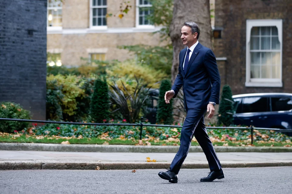 Ο Κυριάκος Μητσοτάκης στην Downing Street / Φωτογραφία: ΓτΠ/Δημήτρης Παπαμήτσος 