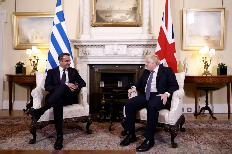 Κυριάκος Μητσοτάκης και Μπόρις Τζόνσον στην Downing Street / Φωτογραφία: ΓτΠ/Δημήτρης Παπαμήτσος 