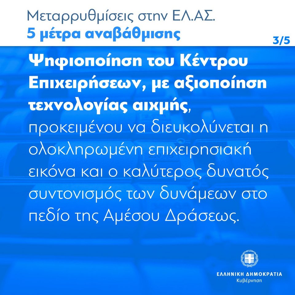 Τάκης Θεοδωρικάκος μεταρρυθμίσεις στην ΕΛ.ΑΣ κάρτες