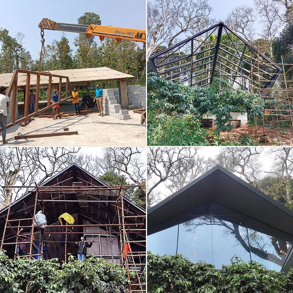 Τα στάδια συναρμολόγησης ενός προκάτ σπιτιού  CabinA24  της DDAA. 