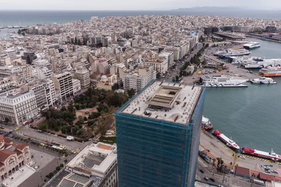 Οι εργασίες στον Πύργο του Πειραιά φωτογραφημένες με drone για το iefimerida.gr - Φωτογραφία: Νίκος Παλαιολόγος/Sooc για iefimerida.gr