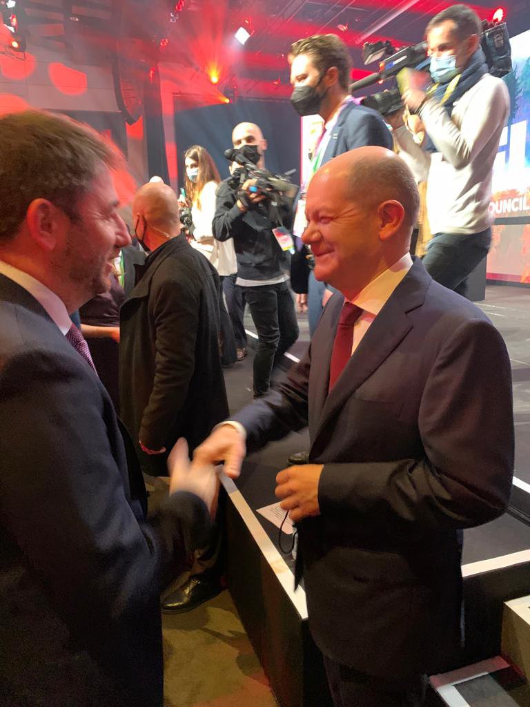 Ο Νίκος Ανδρουλάκης με τον νέο Γερμανό Καγκελάριο