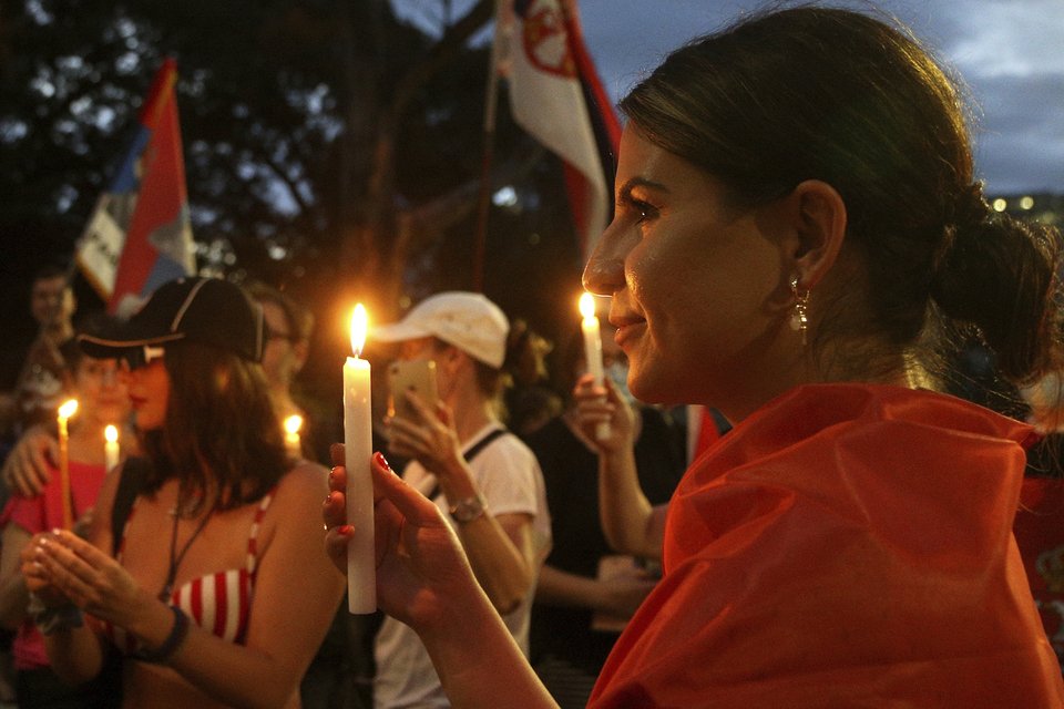 Διαδήλωση για τον Νόβακ Τζόκοβιτς / Φωτογραφία: AP IMAGES