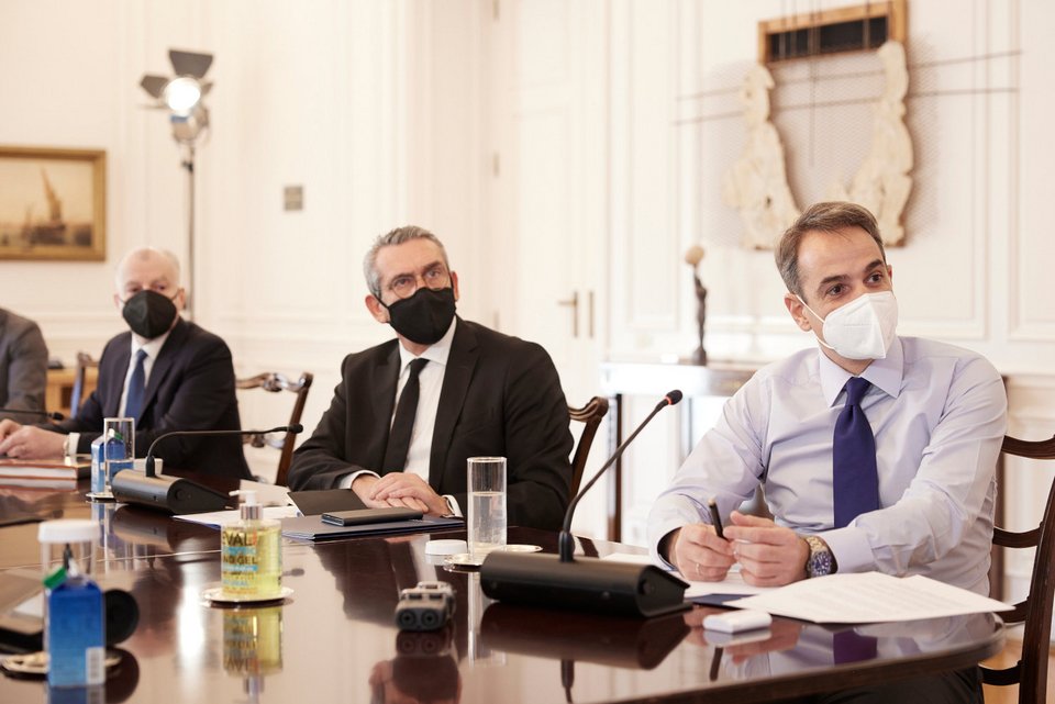 Τηλεδιάσκεψη του πρωθυπουργού Κυριάκου Μητσοτάκη με τον CEO της TUI/ Φωτογραφία: Γραφείο Τύπου πρωθυπουργού/ Δημήτρης Παπαμήτσος